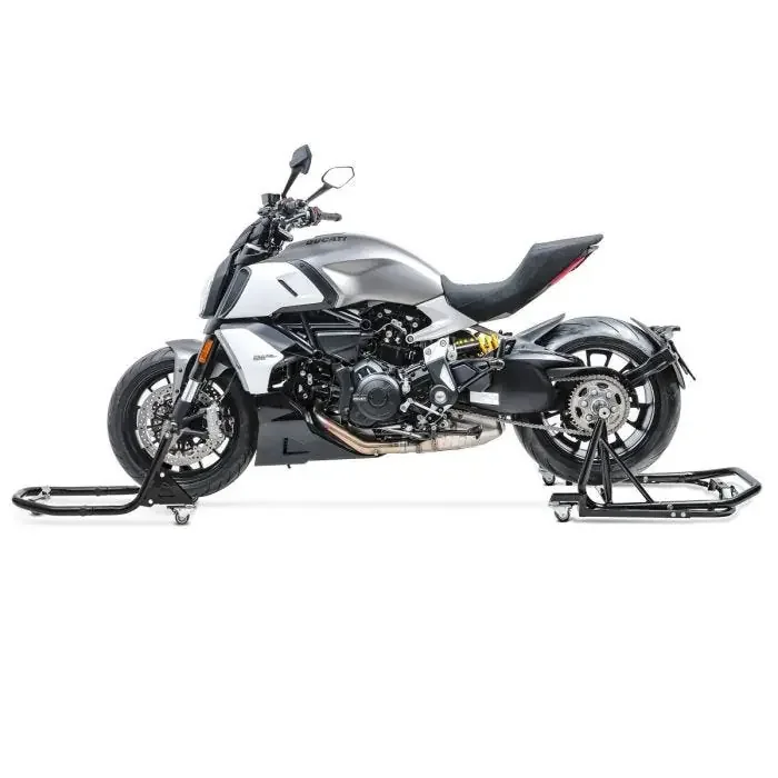 Set Paddock Stand front and rear with Dolly mover compatible with BMW K 1300 R 09-16 ConStands black MX1