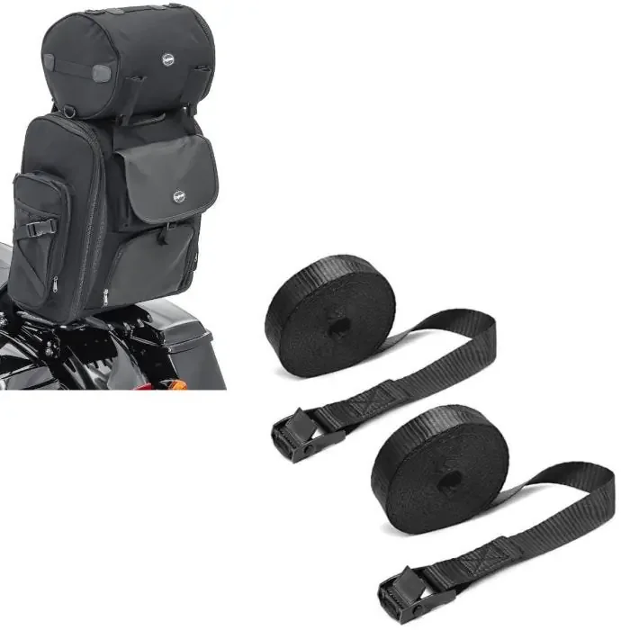 Set Sissybar bag SXL black + straps 150cm black compatible with Victory Hammer / S / 8-Ball