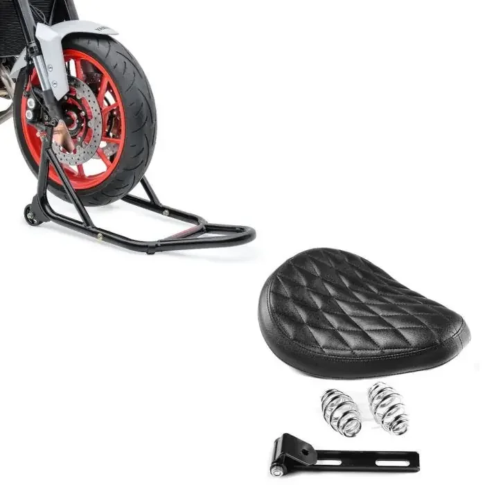Set Solo Seat Diamond Contoured with springs for Custombikes in + paddock stand Front