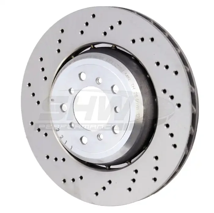 SHW 08-13 BMW M3 4.0L Left Front Cross-Drilled Lightweight Brake Rotor
