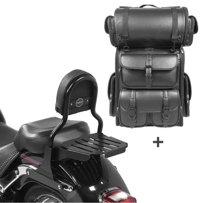 Sissy bar CL Fix + Tail Bag LX for Cruiser 06-09 with luggage rack black Craftride CB43631