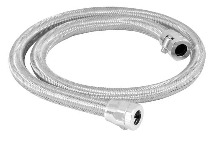 Spectre Stainless Steel Flex Fuel Line 3/8in. ID – 3ft. w/Chrome Clamps