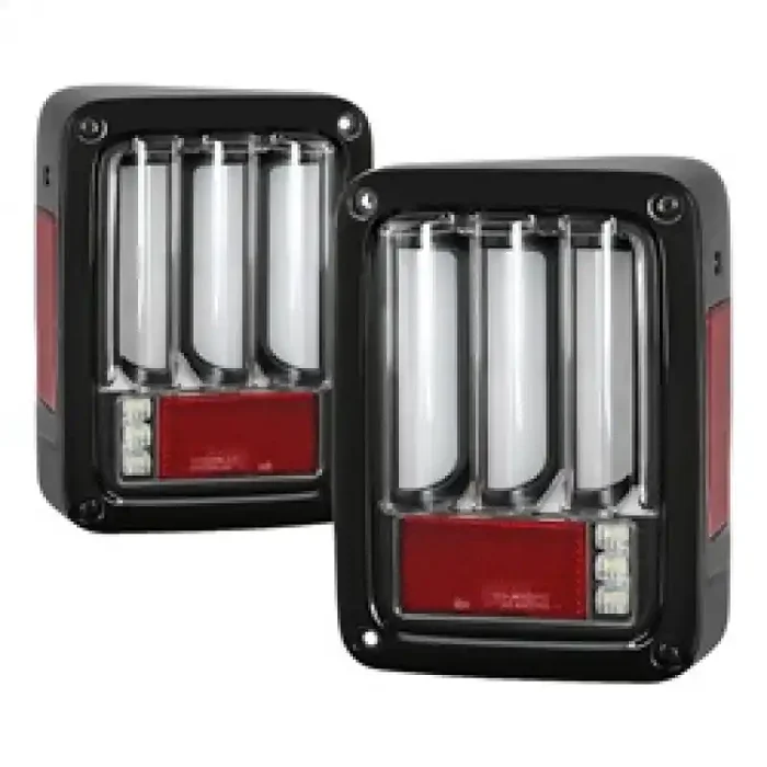 Spyder 07-16 Jeep Wrangler Version 2 Light Bar LED Tail Lights – Black (ALT-YD-JWA07V2-LBLED-BK)