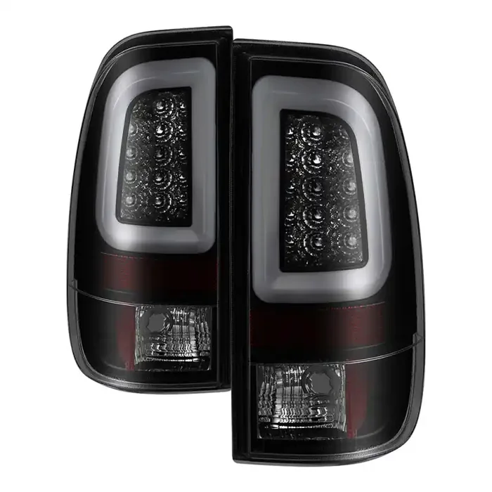 Spyder 08-16 Ford Super Duty F-250 V3 Light Bar LED Tail Lights – Blk Smoke ALT-YD-FS07V3-LBLED-BSM