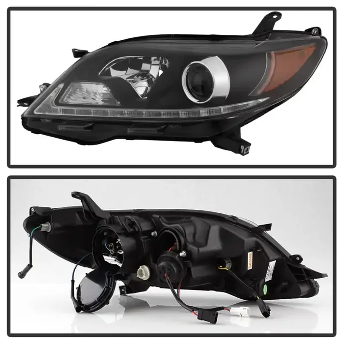 Spyder 2015-2017 Toyota Sienna Projector Headlights – DRL LED – Black PRO-YD-TSEN15-DRL-BK