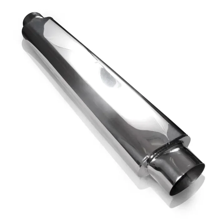 Stainless Works Smooth Oval Muffler – 24in Long 2in ID Inlets Both Ends