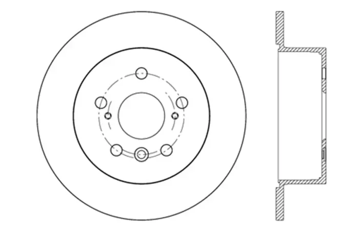 StopTech 12-17 Toyota Camry Sport Drilled Vented 1-Piece Rear Driver Side Brake Rotor