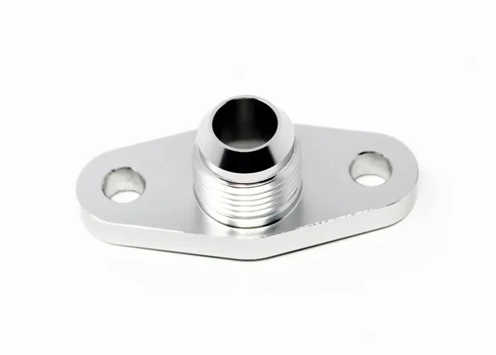 Torque Solution Billet Offset Oil Drain Flange w/ Integrated -10AN Flange T3/T4 & PTE/Borg Turbo