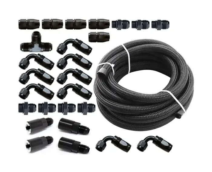 Torque Solution Braided Fuel Line Kit for -6 Aeromotive FPR & Flex Fuel Kit – 02-14 Subaru WRX