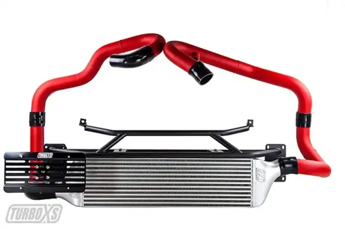 Turbo XS FMIC 2015-2017 Subaru STi – Wrinkle Red Pipes