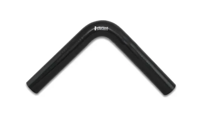 Vibrant 4 Ply Reinforced Silicone Elbow Connector – 1in ID x 8in Leg 90 Deg Elbow (BLACK)