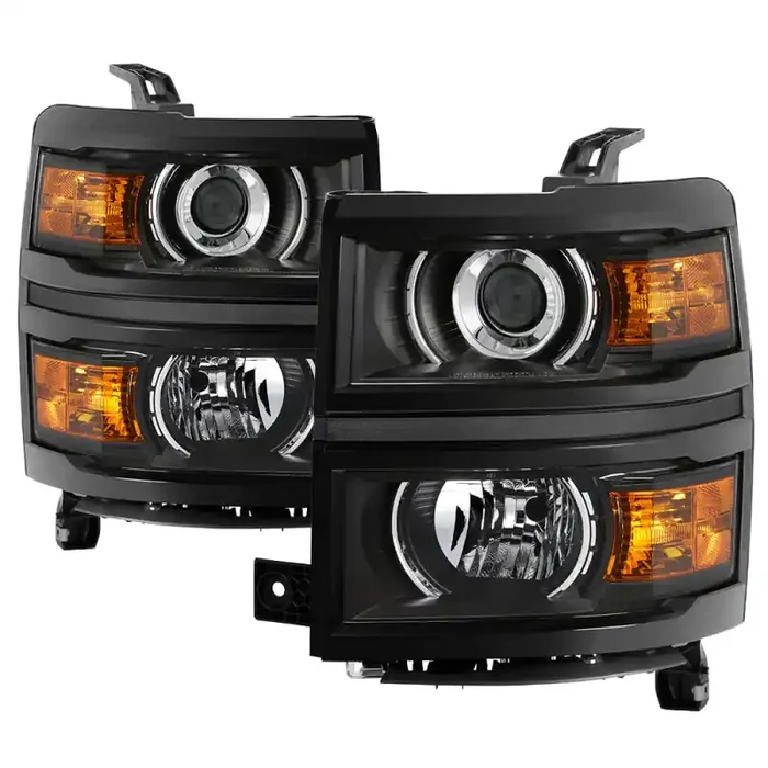 xTune Chevrolet Silverado 1500 14-15 (Non-HD) OEM Projector Headlights – Black HD-JH-CS14-PJ-BK