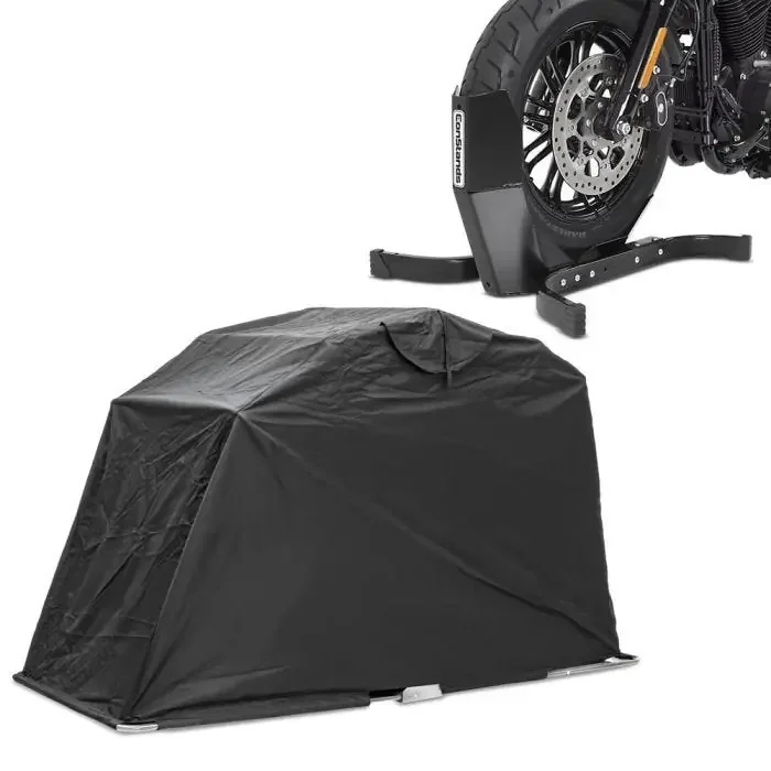 ZP1 Set Shelter Garage Tent Cover XL + Wheel Chock Easy Plus compatible with Ducati Scrambler 1100 / Pro / Dark